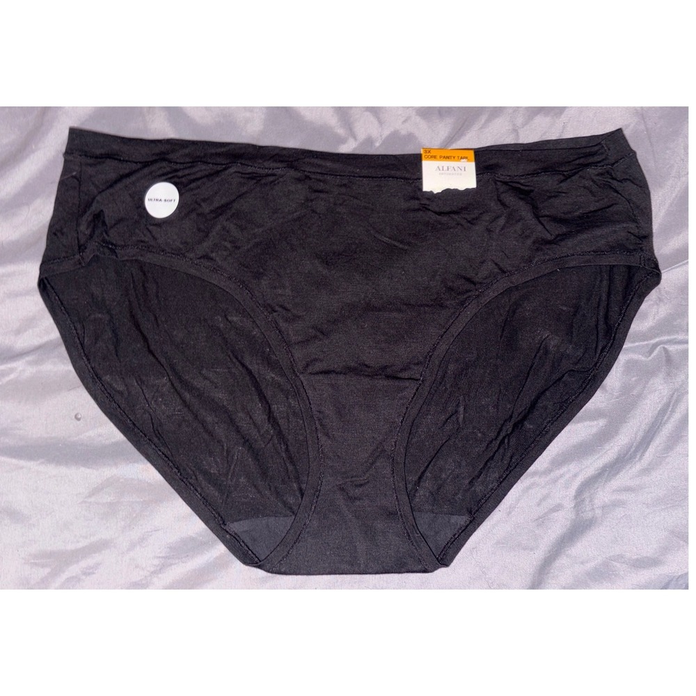 NEW Alfani Intimates Plus Size‎ Women's Black Core Brief Panty 3X